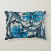 ヴィンテージブルーアンティークフラワーアーツ素朴 アクセントクッション (正面)