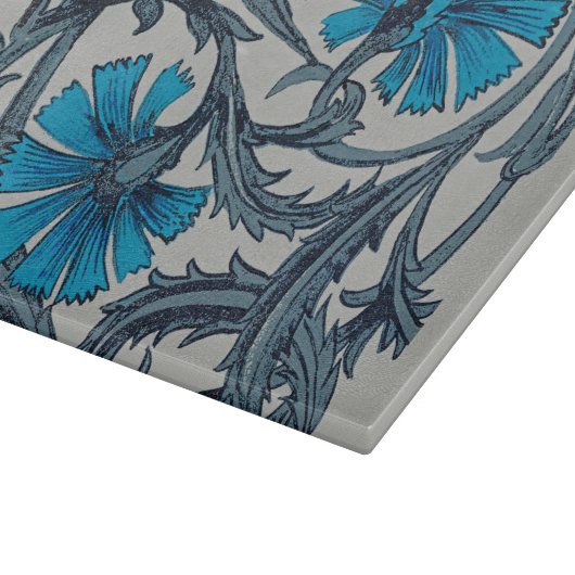ヴィンテージブルーアンティークフラワーアーツ素朴 カッティングボード (角)