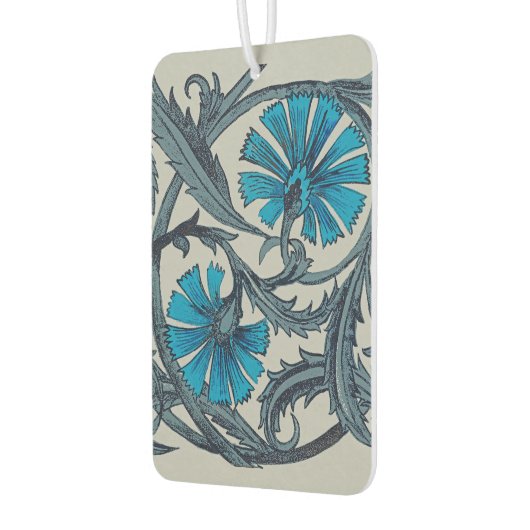 ヴィンテージブルーアンティークフラワーアーツ素朴 カーエアーフレッシュナー (左)