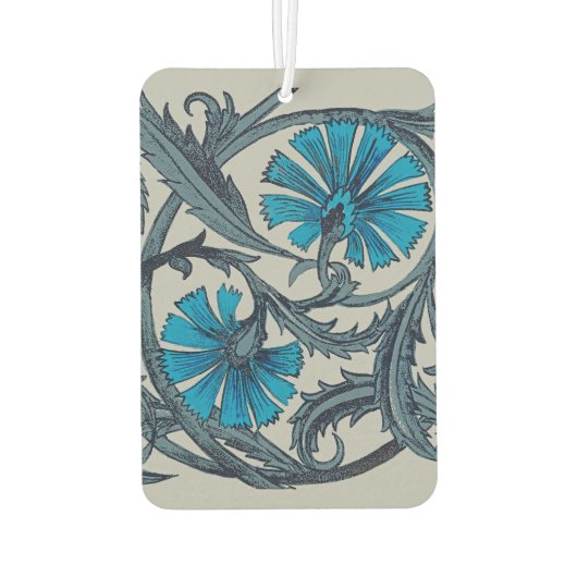 ヴィンテージブルーアンティークフラワーアーツ素朴 カーエアーフレッシュナー (裏面)