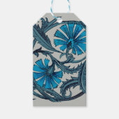 ヴィンテージブルーアンティークフラワーアーツ素朴 ギフトタグ (正面)