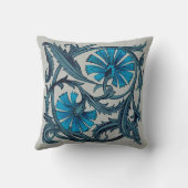 ヴィンテージブルーアンティークフラワーアーツ素朴 クッション (裏面)