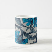 ヴィンテージブルーアンティークフラワーアーツ素朴 コーヒーマグカップ (中央)