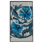 ヴィンテージブルーアンティークフラワーアーツ素朴 スモールペーパーバッグ (裏面)