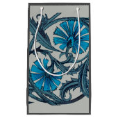 ヴィンテージブルーアンティークフラワーアーツ素朴 スモールペーパーバッグ (正面)