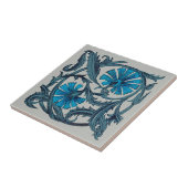 ヴィンテージブルーアンティークフラワーアーツ素朴 タイル (側面)