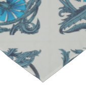 ヴィンテージブルーアンティークフラワーアーツ素朴 テーブルクロス (アングル)