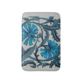 ヴィンテージブルーアンティークフラワーアーツ素朴 バスマット (正面縦)