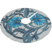 ヴィンテージブルーアンティークフラワーアーツ素朴 ブラッシュドポリエステルツリースカート (アングル)