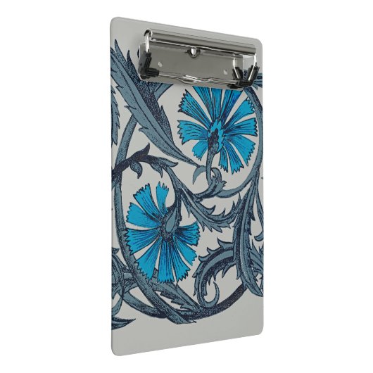 ヴィンテージブルーアンティークフラワーアーツ素朴 ミニクリップボード (アングル)