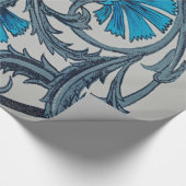 ヴィンテージブルーアンティークフラワーアーツ素朴 ラッピングペーパー (角)