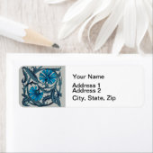 ヴィンテージブルーアンティークフラワーアーツ素朴 ラベル (インサイチュ)