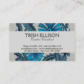 ヴィンテージブルーアンティークフラワーアーツ素朴 名刺 (裏面)