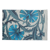 ヴィンテージブルーアンティークフラワーアーツ素朴 枕カバー (裏面)