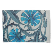 ヴィンテージブルーアンティークフラワーアーツ素朴 枕カバー (正面)