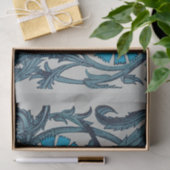 ヴィンテージブルーアンティークフラワーアーツ素朴 薄葉紙 (ギフト)