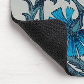 ヴィンテージブルーアンティークフラワーグラフィックアートデザイン マウスパッド (コーナー)