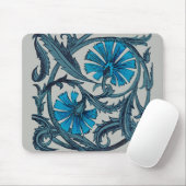 ヴィンテージブルーアンティークフラワーグラフィックアートデザイン マウスパッド (マウス)