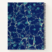 ヴィンテージブルーアンティークマーブルデザイン名ラベル ノートブック (裏面)