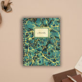 ヴィンテージブルーアンティークマーブル紙旧名ラベル ノートブック