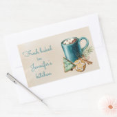 ヴィンテージブルーアンドクラフトホームメイドベーカリー 長方形シール (封筒)