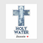 ヴィンテージブルーイエズスがキリスト教聖水を渡る シール (シート)