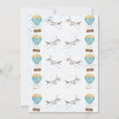 ヴィンテージブルーイエローオンダーフルワールド1st誕生日 招待状 (裏面)