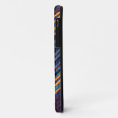 ヴィンテージブルーイエローブラウンストライプパターン Case-Mate iPhoneケース (裏面/左)