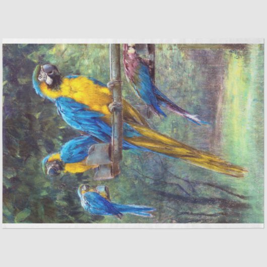 ヴィンテージブルーイエローマクズデクページティッシュペーパー 薄葉紙 (正面)