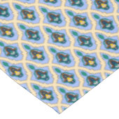 ヴィンテージブルーイエローモロッコアラビアトレーサリーアート テーブルクロス (アングル)