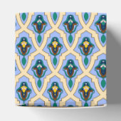 ヴィンテージブルーイエローモロッコアラビアトレーサリーアート フェイバーボックス (上部)