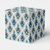 ヴィンテージブルーイエローモロッコアラビアトレーサリーアート フェイバーボックス (裏面サイド)