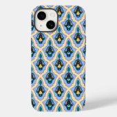 ヴィンテージブルーイエローモロッコアラビアトレーサリーアート Case-Mate iPhoneケース (裏面)