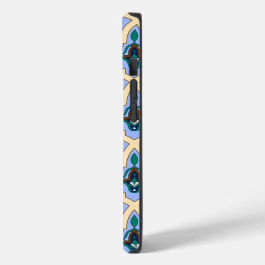 ヴィンテージブルーイエローモロッコアラビアトレーサリーアート Case-Mate iPhoneケース (裏面 / 左)