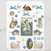 ヴィンテージブルーイースターエフェメラ (正面/裏面)