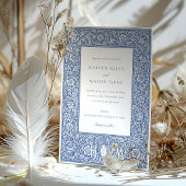 ヴィンテージブルーウィリアムモリス結婚スタイル 招待状