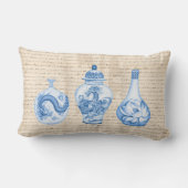 ヴィンテージブルーウィローチノイスリージンジャージャー ランバークッション (裏面)