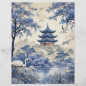 ヴィンテージブルーウィロードリームスクラップブック紙 (正面)