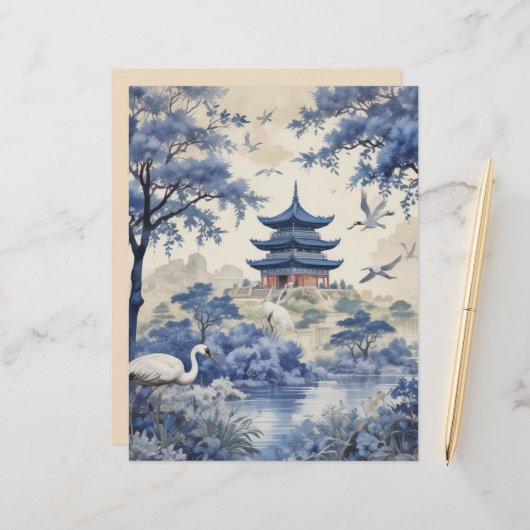 ヴィンテージブルーウィロードリームスクラップブック紙 (正面/裏面インサイチュ)