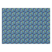 ヴィンテージブルーウィンタークリスマスツリーフォレスト テーブルクロス (正面(横))