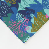 ヴィンテージブルーウィンタークリスマスツリーフォレスト フリースブランケット (角)