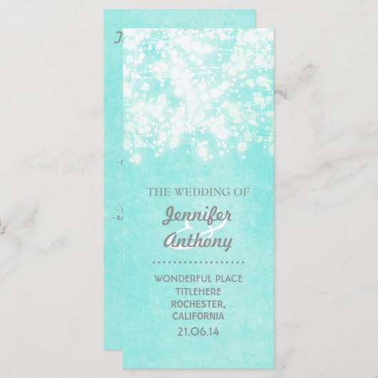 ヴィンテージブルーウェディングプログラム プログラム (正面/裏面)