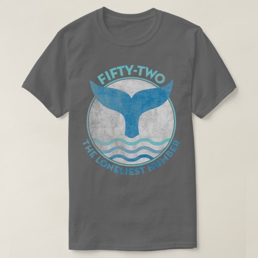 ヴィンテージブルーウェーブフィンと52ロンリーホエールデ Tシャツ (デザイン正面)