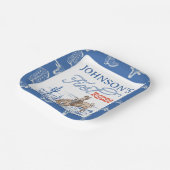 ヴィンテージブルーウエスタンデザートロデオ1st誕生日 ペーパープレート (傾斜あり)