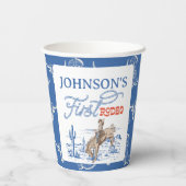 ヴィンテージブルーウエスタンデザートロデオ1st誕生日 紙コップ (裏面)