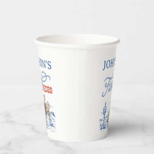 ヴィンテージブルーウエスタンデザートロデオ1st誕生日 紙コップ (右)