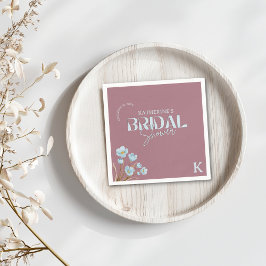 ヴィンテージブルーウォーター色フローラブライダルシャワー スタンダードカクテルナプキン