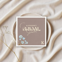 ヴィンテージブルーウォーター色フローラブライダルシャワー スタンダードカクテルナプキン