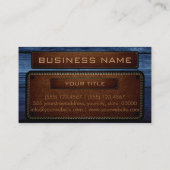 ヴィンテージブルーウッドブラウンレザールック 名刺 (裏面)