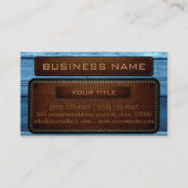 ヴィンテージブルーウッドブラウンレザールック 名刺 (裏面)